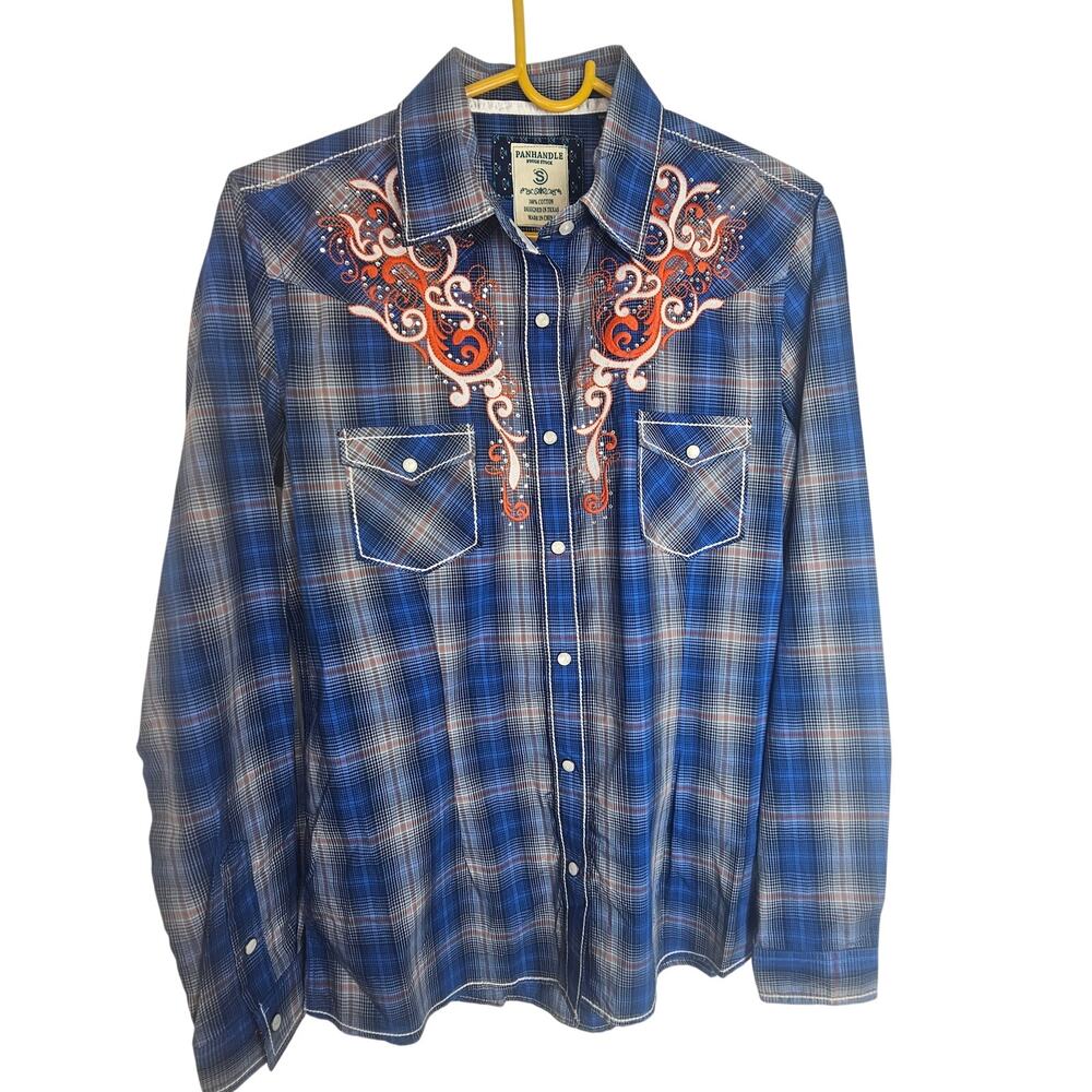 Panhandle Rough Stock Womens Embroidered Western Shirt S Cowgirl Country Rodeo